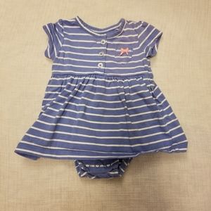 10/$25 Carter's Blue White Stripe Button Up Dress